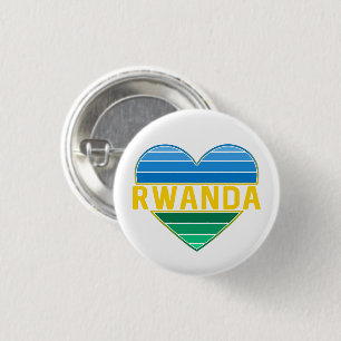 Ik hou van Rwanda, Rwandese hart Ronde Button 3,2 Cm