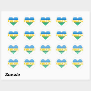 Ik hou van Rwanda, Rwandese hart Ronde Sticker