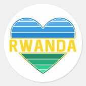 Ik hou van Rwanda, Rwandese hart Ronde Sticker (Voorkant)