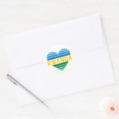 Ik hou van Rwanda, Rwandese hart Ronde Sticker (Envelop)