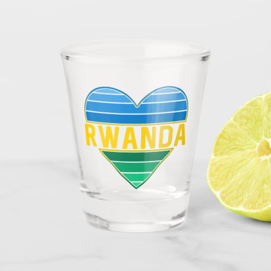 Ik hou van Rwanda, Rwandese hart Shot Glas (Voorkant)