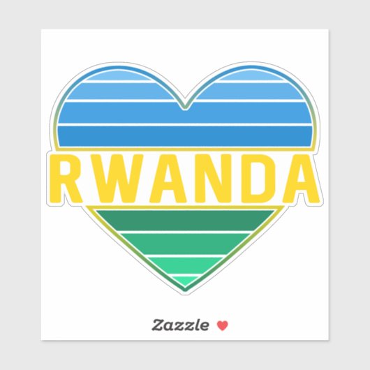 Ik hou van Rwanda, Rwandese hart Sticker (Vel)