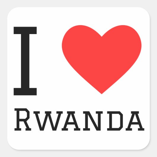 Ik hou van Rwanda Vierkante Sticker (Voorkant)
