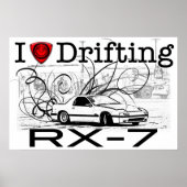 Ik hou van RX-7 drijven Poster (Voorkant)
