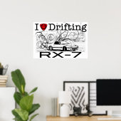 Ik hou van RX-7 drijven Poster (Thuiskantoor)