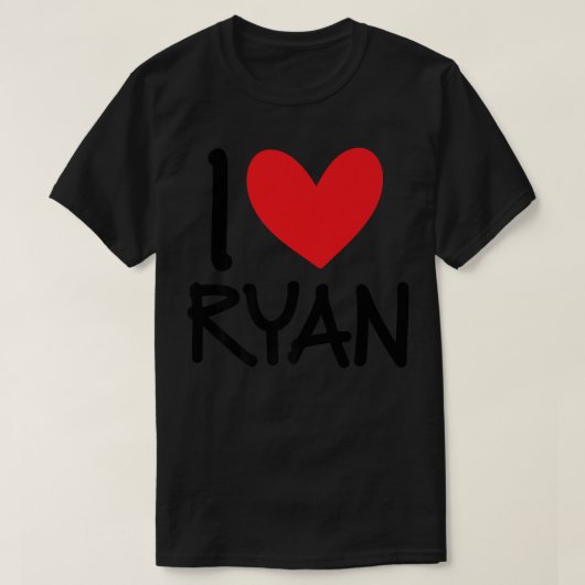 Ik hou van Ryan Name Persoonlijke Mannen Guy BFF F T-shirt (Design voorkant)