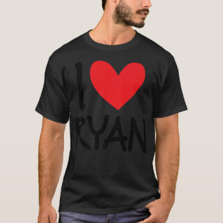 Ik hou van Ryan Name Persoonlijke Mannen Guy BFF F T-shirt