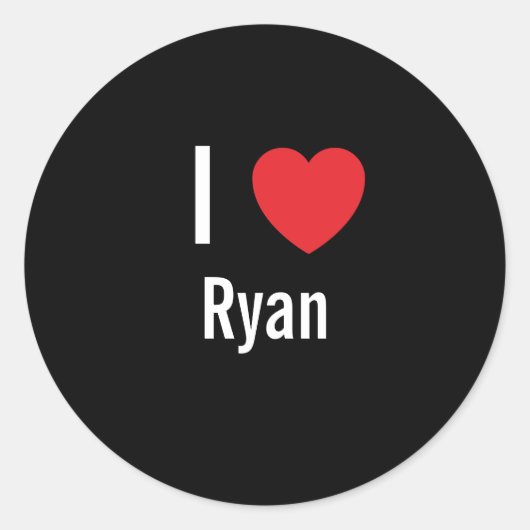 Ik hou van Ryan Ronde Sticker (Voorkant)