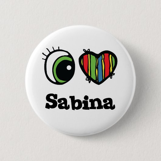 Ik hou van Sabina Ronde Button 5,7 Cm (Voorkant)