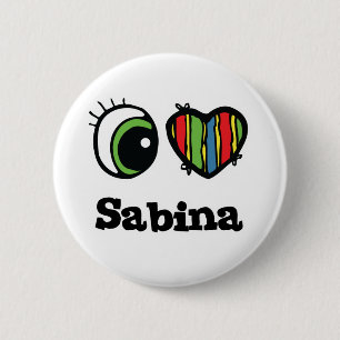 Ik hou van Sabina Ronde Button 5,7 Cm