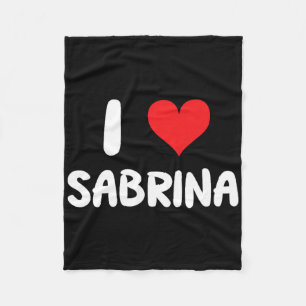 Ik hou van Sabrina - Hart - Naam  Fleece Deken