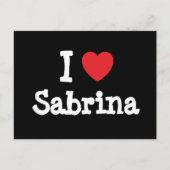 Ik hou van Sabrina hart T-Shirt Briefkaart (Voorkant)