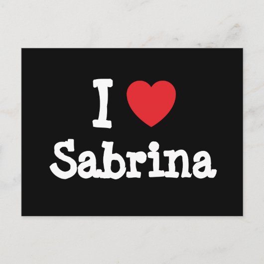 Ik hou van Sabrina hart T-Shirt Briefkaart (Voorkant)