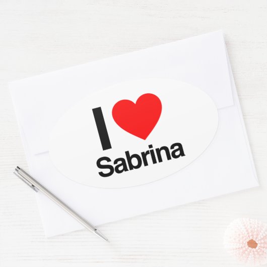 ik hou van sabrina ovale sticker (Envelop)