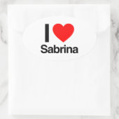 ik hou van sabrina ovale sticker (Tas)
