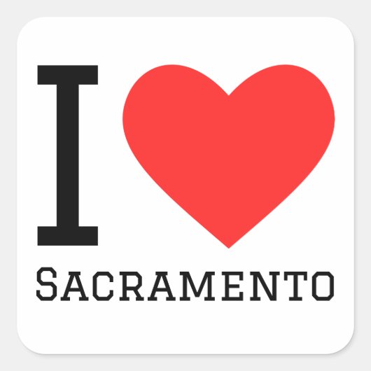 Ik hou van sacramento vierkante sticker (Voorkant)