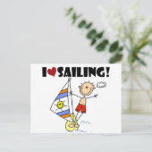 Ik hou van Sailing T-shirts en cadeaus Briefkaart (Staand voorkant)