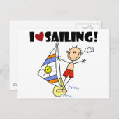 Ik hou van Sailing T-shirts en cadeaus Briefkaart (Voorkant / Achterkant)