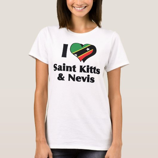 Ik hou van Saint Kitts & Nevis Vlag Shirt (Voorkant)