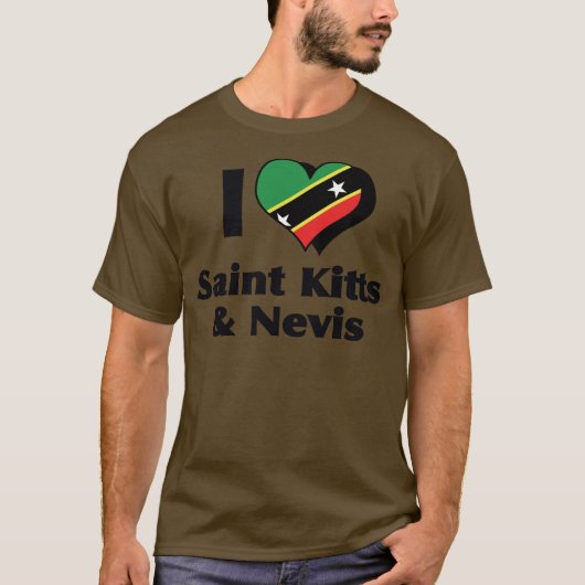 Ik hou van Saint Kitts & Nevis Vlag Shirt (Voorkant)
