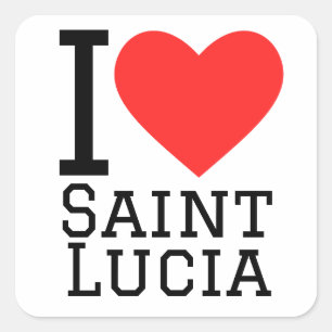 Ik hou van Saint Lucia Vierkante Sticker