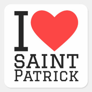 Ik hou van Saint Patrick Vierkante Sticker