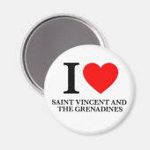 Ik hou van Saint Vincent en de Grenadines Magneet (Voorkant / Achterkant)