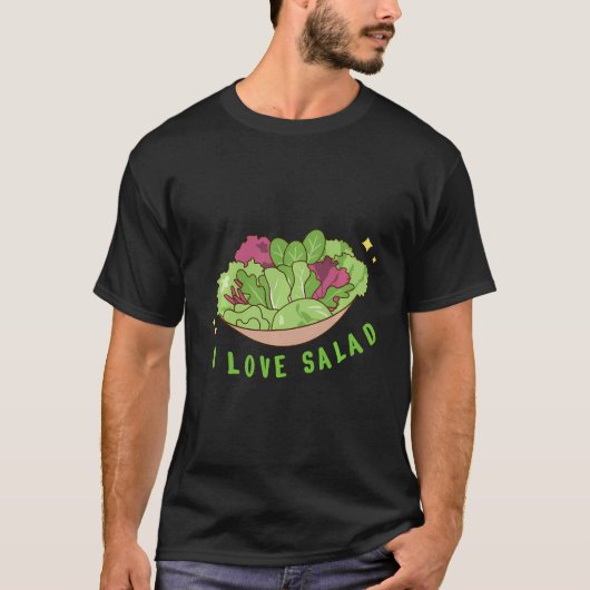 Ik hou van Salad Vegan Dressing Bowl T-shirt (Voorkant)