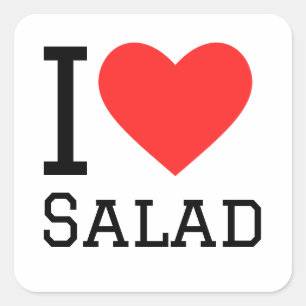 Ik hou van salade vierkante sticker