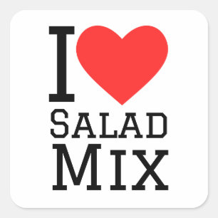 Ik hou van salademix vierkante sticker