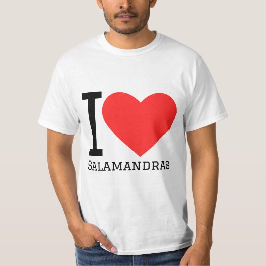 Ik hou van salamandra's t-shirt (Voorkant)