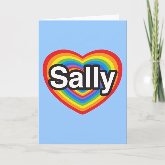 Ik hou van Sally. Ik hou van je Sally. Hart Kaart (Voorkant)