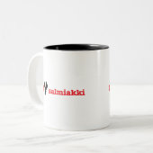 Ik hou van salmiakki tweekleurige koffiemok (Voorkant links)