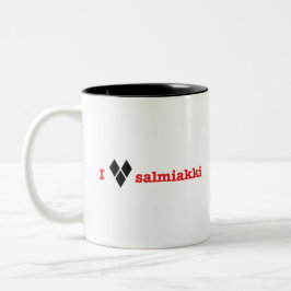 Ik hou van salmiakki tweekleurige koffiemok