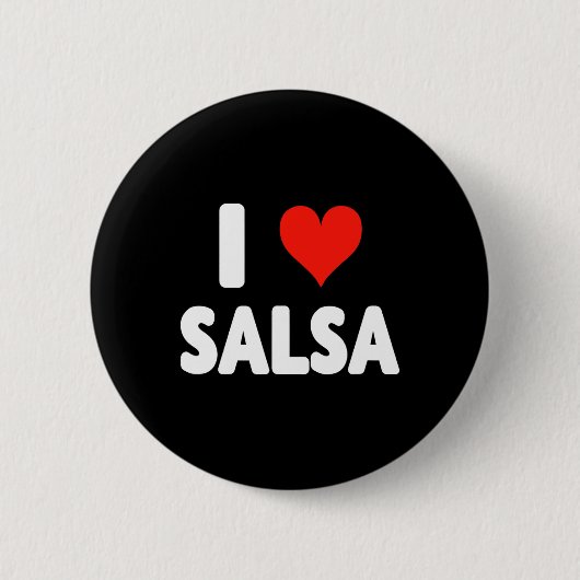 Ik hou van Salsa Heart Dance Dancing Studio Mex Ronde Button 5,7 Cm (Voorkant)