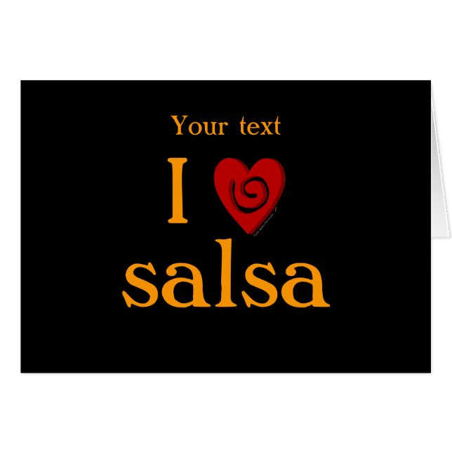 Ik hou van Salsa Swirl Heart, Latijnse dansende Aa (Voorkant Horizontaal)