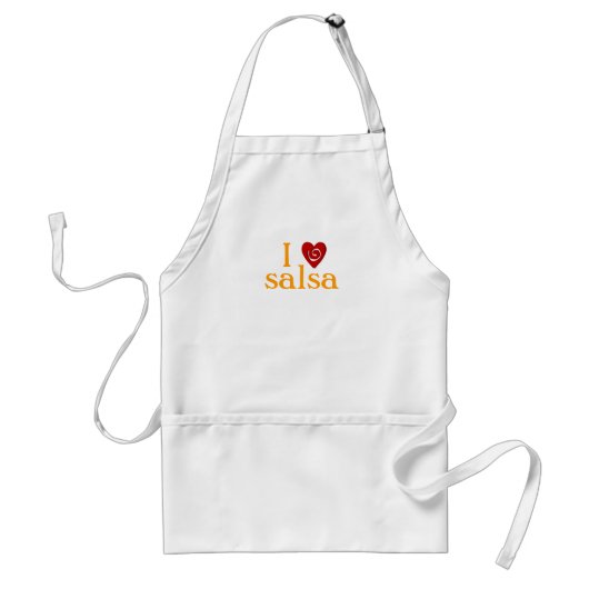Ik hou van Salsa Swirl Heart, Latijnse dansende Aa Standaard Schort (Voorkant)