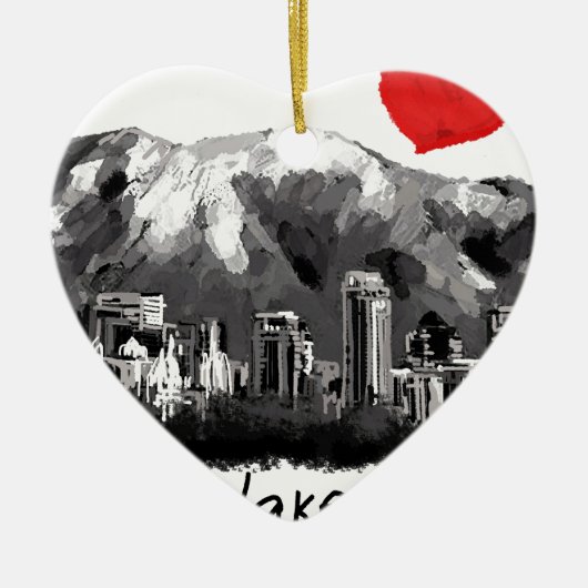Ik hou van Salt Lake City Keramisch Ornament (Voorkant)
