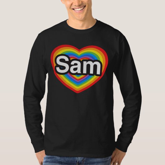 Ik hou van Sam. Ik hou van je Sam. Hart T-shirt (Voorkant)