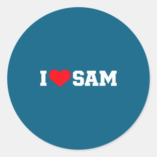 Ik hou van sam ronde sticker (Voorkant)