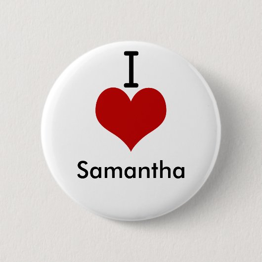 Ik hou van Samantha Ronde Button 5,7 Cm (Voorkant)