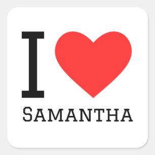 Ik hou van samantha vierkante sticker