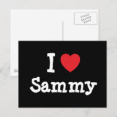 Ik hou van Sammy hart T-Shirt Briefkaart (Voorkant / Achterkant)