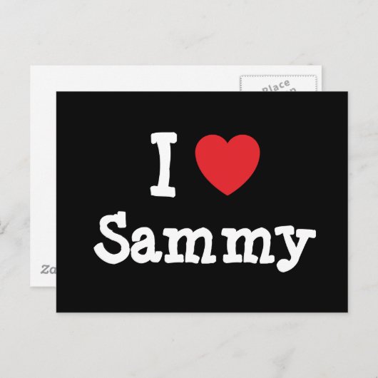 Ik hou van Sammy hart T-Shirt Briefkaart (Voorkant / Achterkant)