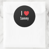 Ik hou van Sammy Ronde Sticker (Tas)