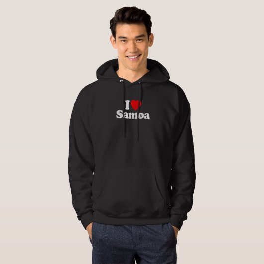 Ik hou van Samoa Heart Funny Hoodie (Voorkant volledig)