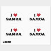 Ik hou van Samoa Ovale Sticker (Vel)