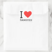 Ik hou van Samoyed Vierkante Sticker (Tas)