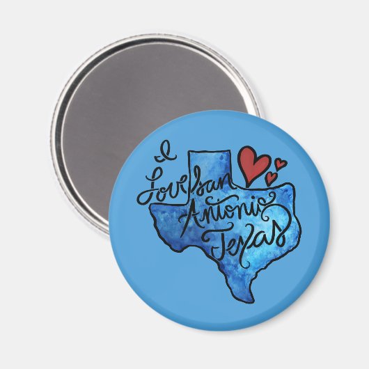 Ik hou van San Antonio Texas Magneet (Voorkant / Achterkant)