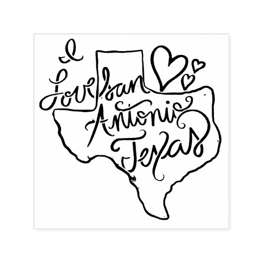 Ik hou van San Antonio Texas Zelfinktende Stempel (Design)